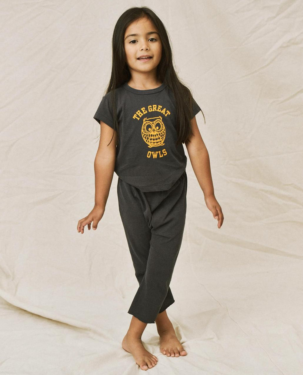 The Great. Tees & Sweats | The Little Boxy Crew. Graphic Navy With Owl Graphic - Kids