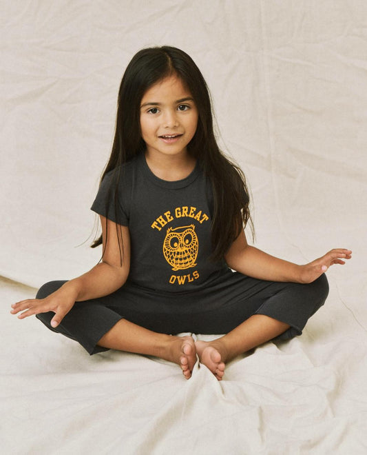 The Great. Tees & Sweats | The Little Boxy Crew. Graphic Navy With Owl Graphic - Kids