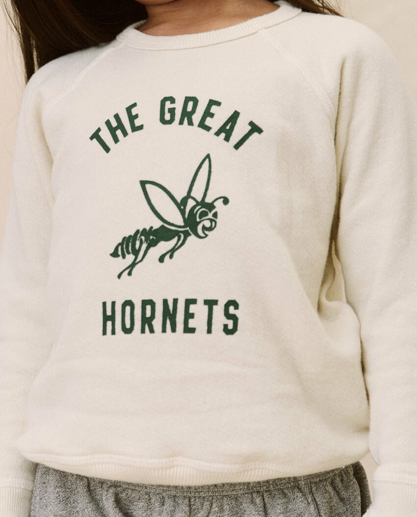The Great. Tees & Sweats | The Little College Sweatshirt. Graphic Washed White With Hornet Gra - Kids