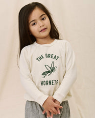 The Great. Tees & Sweats | The Little College Sweatshirt. Graphic Washed White With Hornet Gra - Kids