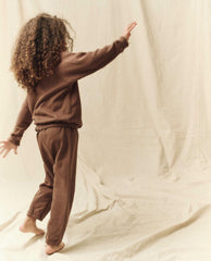 The Great. Tees & Sweats | The Little College Sweatshirt. Hickory With Gaucho Graphic - Kids