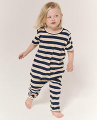 The Great. Tees & Sweats | The Little Jersey Crop. Novelty Navy And Cream Scholar Stripe - Kids