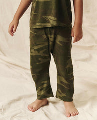 The Great. Tees & Sweats | The Little Jersey Crop. Solid Deep Woods Camo - Kids