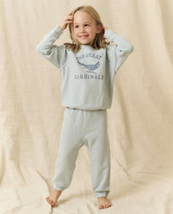The Great. Tees & Sweats | The Little Stadium Sweatpant. Solid Light Sky - Kids