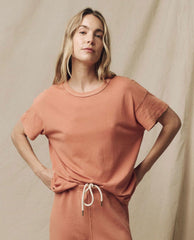 The Great. Tees | The Boxy Crew. Solid Sun Dried Orange - Women