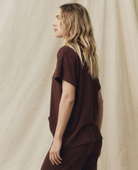 The Great. Tees | The Boxy Crew. Solid Toasted Walnut - Women