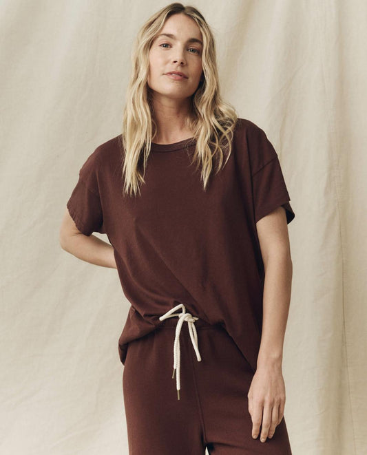 The Great. Tees | The Boxy Crew. Solid Toasted Walnut - Women