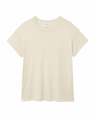The Great. Tees | The Boxy Crew. Washed White - Women