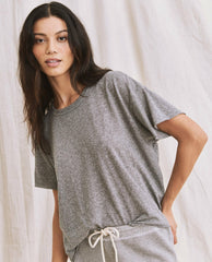 The Great. Tees | The Crop Tee. Solid Heather Grey - Women