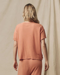 The Great. Tees | The Crop Tee. Solid Sun Dried Orange - Women