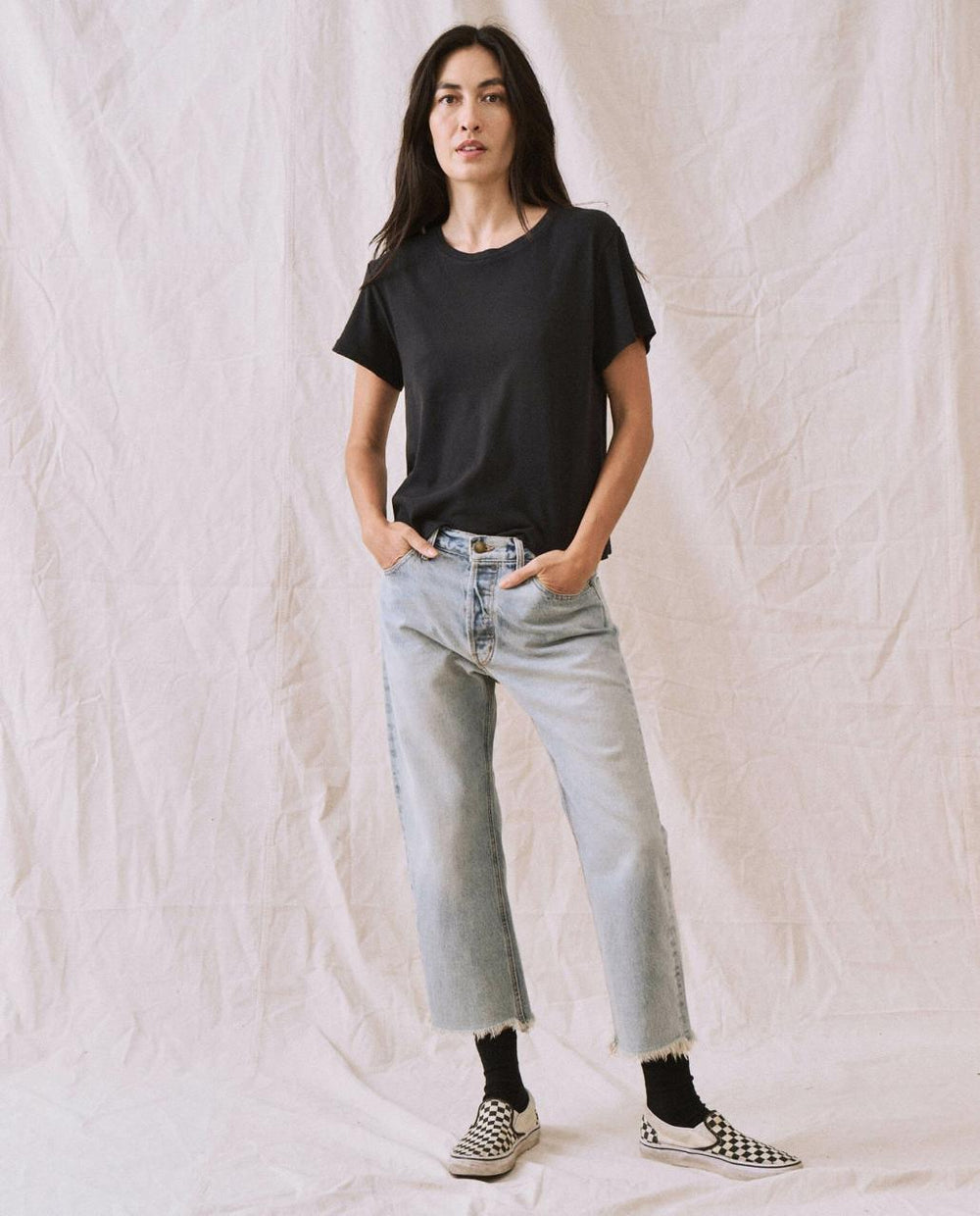 The Great. Tees | The Little Recycled Rib Tee. Night - Women
