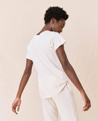 The Great. Tees | The Slim Tee. Washed White - Women