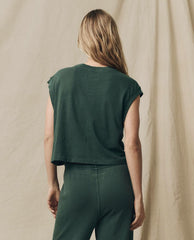 The Great. Tees | The Square Tee. Solid Deep Sea Green - Women