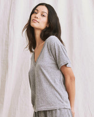 The Great. Tees | The V Heather Grey - Women