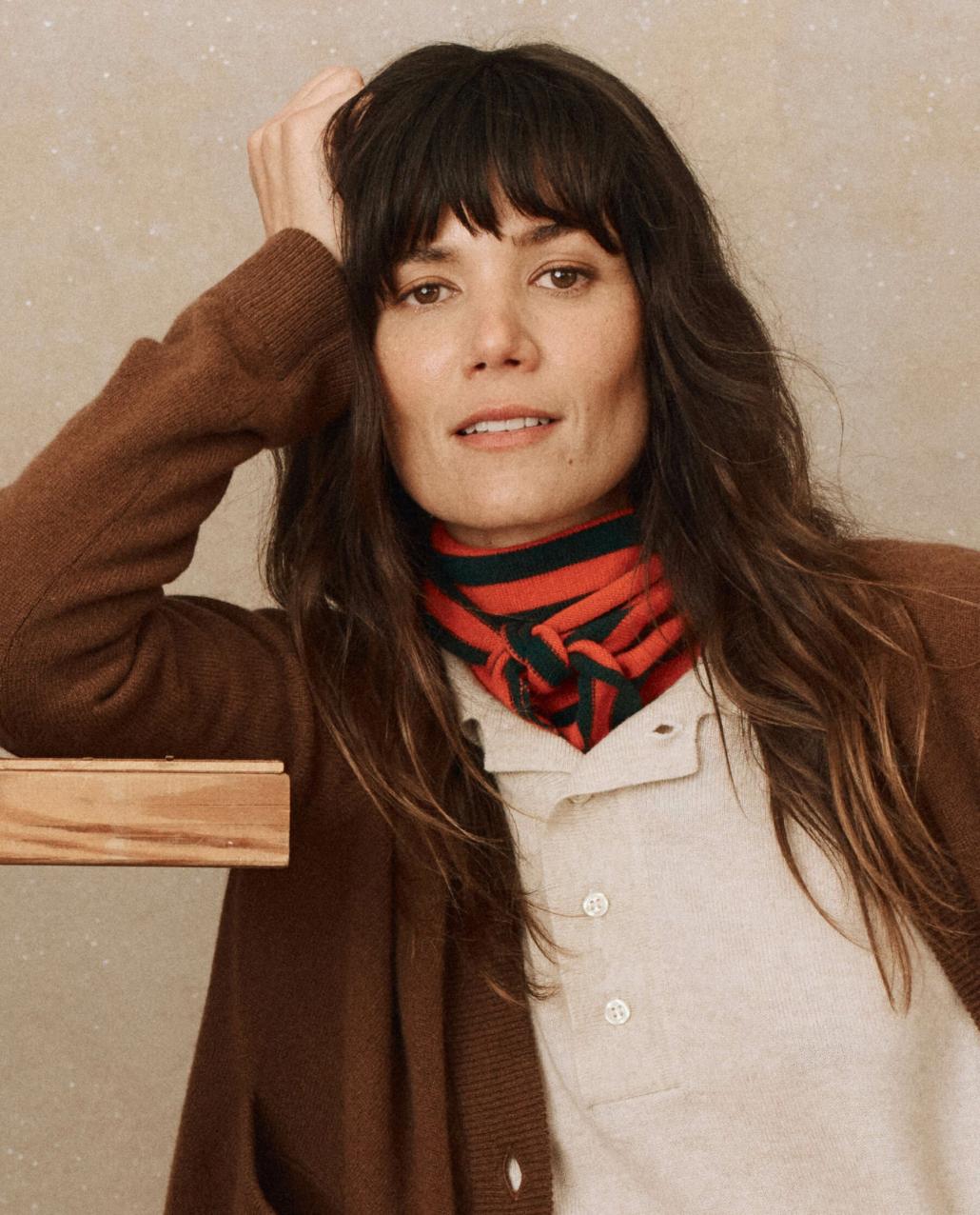 The Great. Accessories | The Cashmere Neckerchief. Ember Stripe - Women
