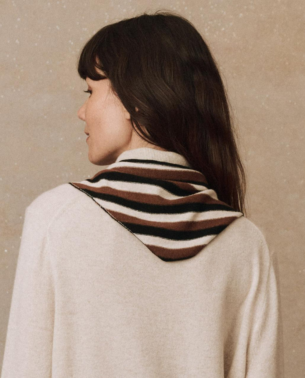 The Great. Accessories | The Cashmere Neckerchief. Santal Stripe - Women