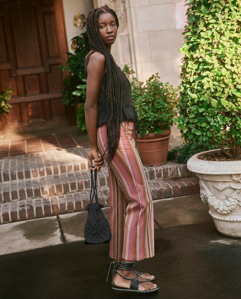 The Great. Accessories | The Crochet Drawstring Bag. Black - Women