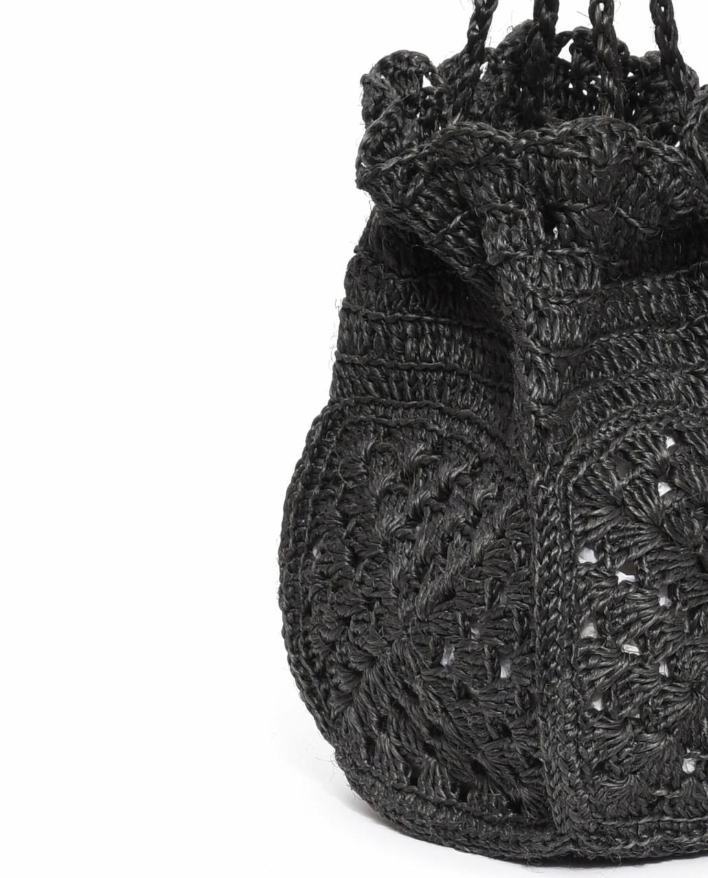 The Great. Accessories | The Crochet Drawstring Bag. Black - Women