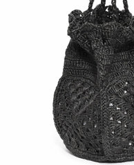 The Great. Accessories | The Crochet Drawstring Bag. Black - Women