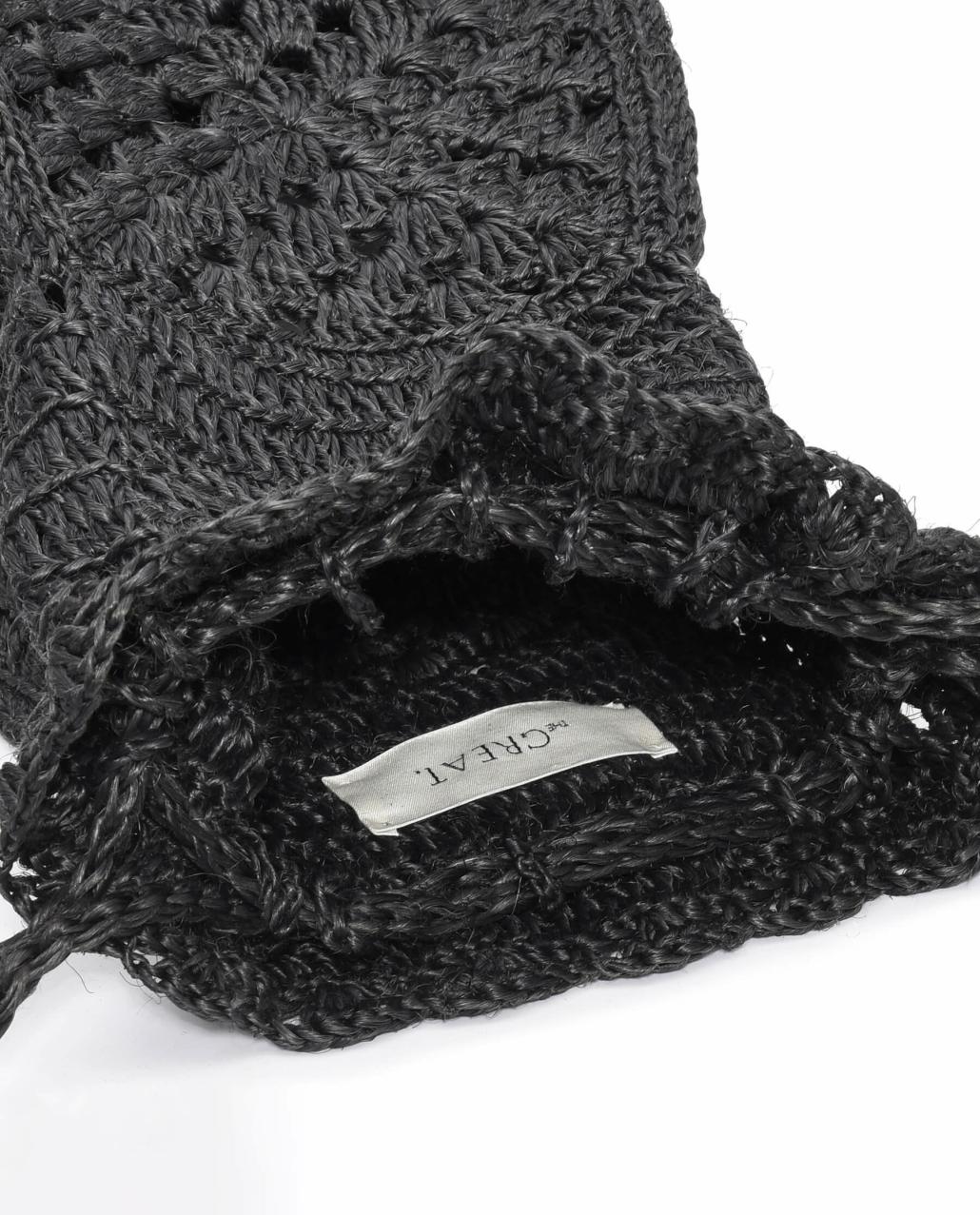 The Great. Accessories | The Crochet Drawstring Bag. Black - Women