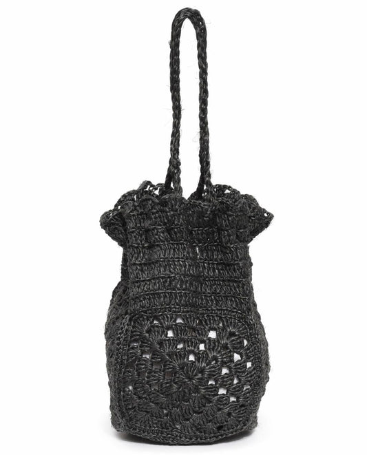 The Great. Accessories | The Crochet Drawstring Bag. Black - Women