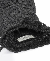 The Great. Accessories | The Crochet Drawstring Bag. Black - Women