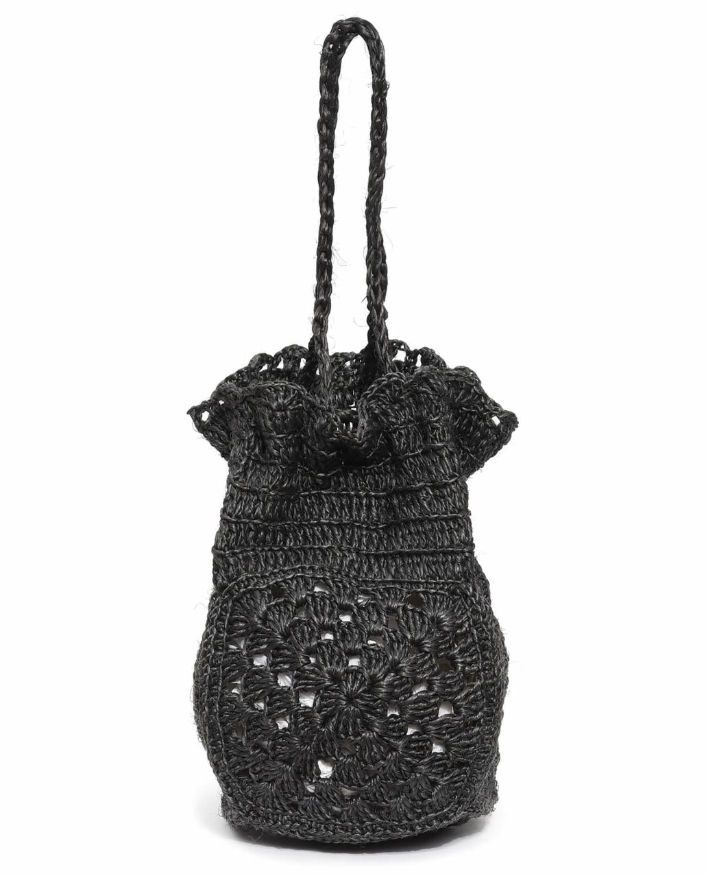 The Great. Accessories | The Crochet Drawstring Bag. Black - Women