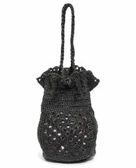 The Great. Accessories | The Crochet Drawstring Bag. Black - Women