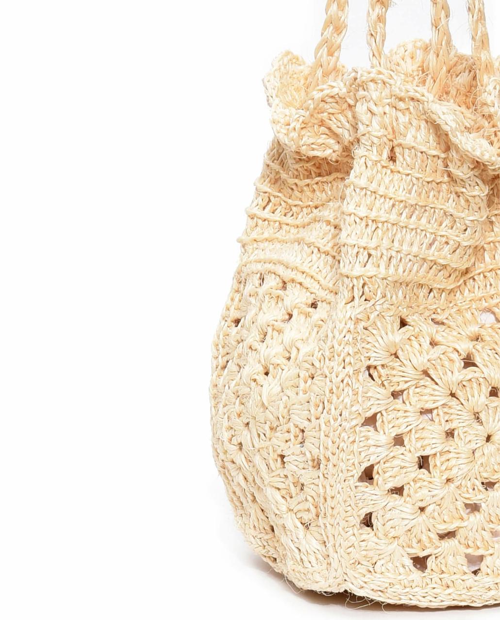 The Great. Accessories | The Crochet Drawstring Bag. Natural - Women