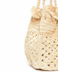 The Great. Accessories | The Crochet Drawstring Bag. Natural - Women