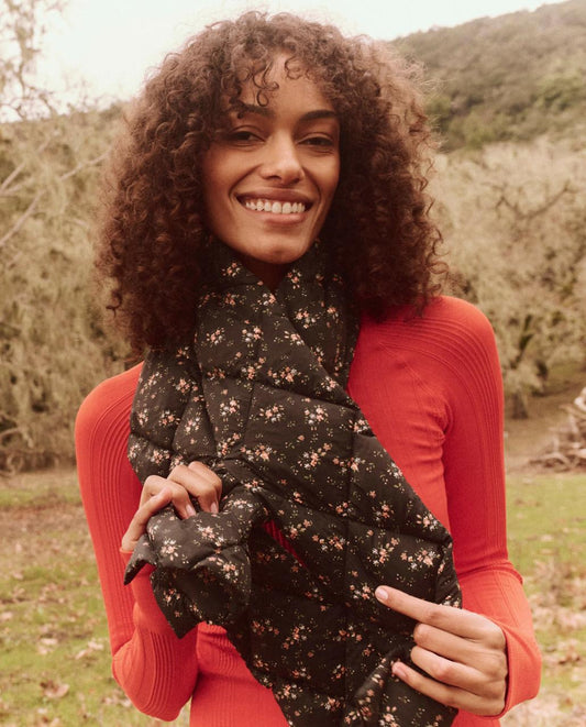 The Great. Accessories | The Down Quilted Puffer Scarf. Wilderness Floral - Women