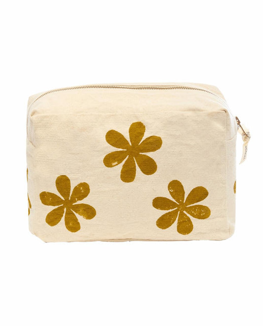 The Great. Accessories | The Hand Stamped Pouch. Natural With Camel Daisy - Women
