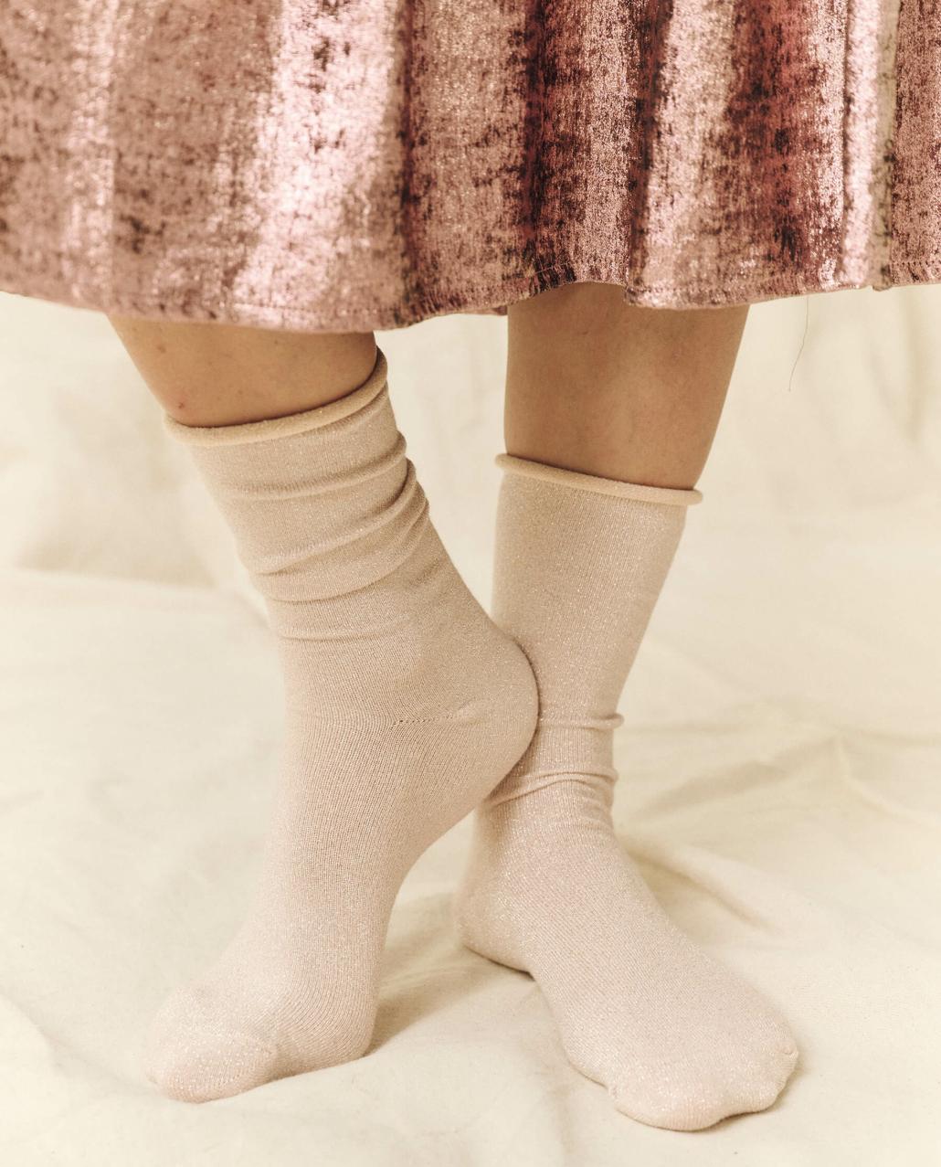 The Great. Accessories | The Lurex Sock. Pale Rose - Women