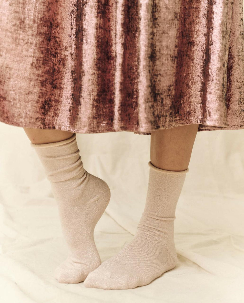 The Great. Accessories | The Lurex Sock. Pale Rose - Women