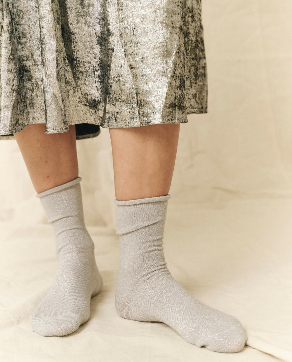 The Great. Accessories | The Lurex Sock. Silver - Women