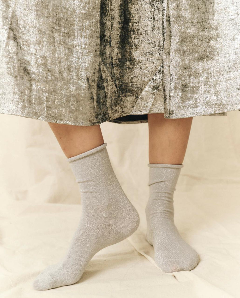 The Great. Accessories | The Lurex Sock. Silver - Women