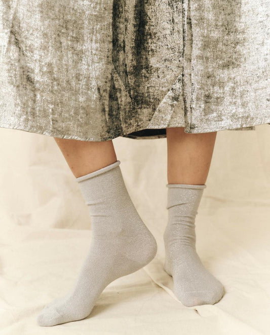 The Great. Accessories | The Lurex Sock. Silver - Women