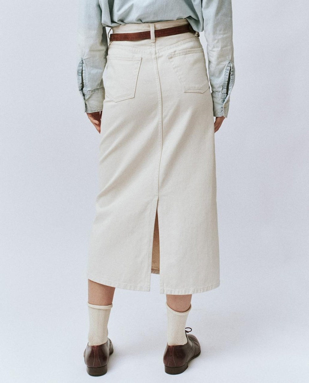 The Great. Denim | The Column Skirt. Natural - Women