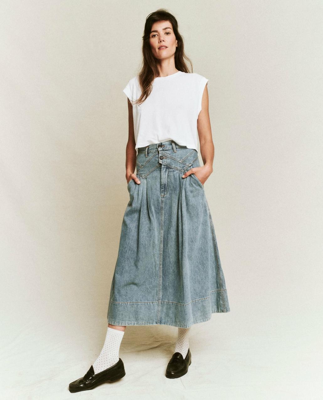The Great. Denim | The Field Skirt. Misty Wash - Women