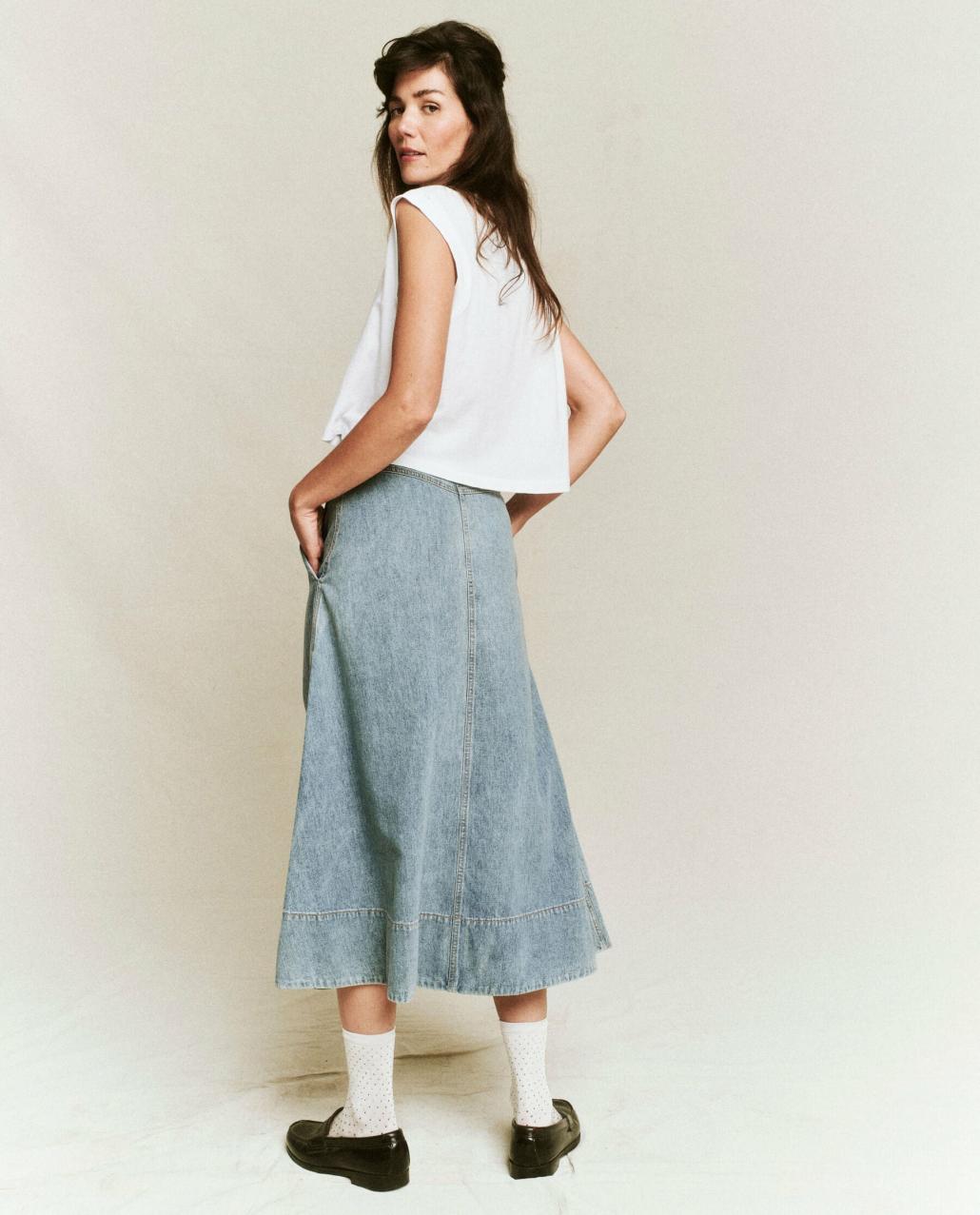 The Great. Denim | The Field Skirt. Misty Wash - Women