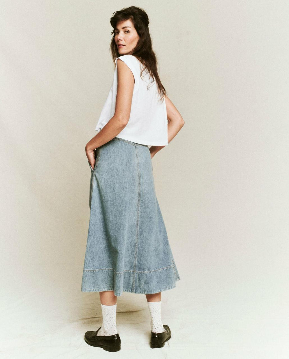 The Great. Denim | The Field Skirt. Misty Wash - Women