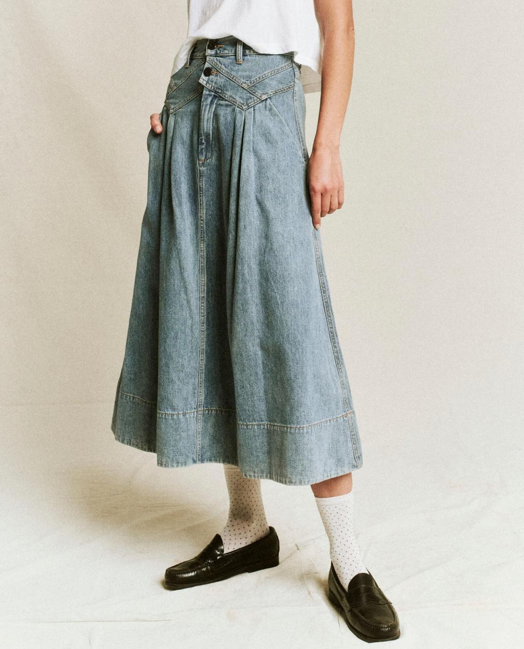 The Great. Denim | The Field Skirt. Misty Wash - Women
