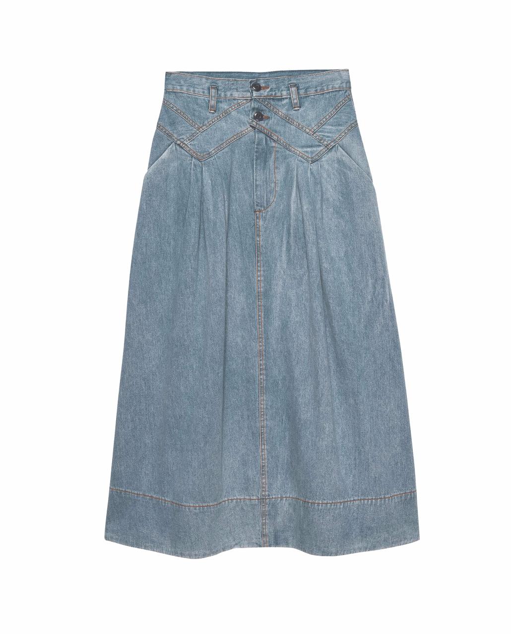 The Great. Denim | The Field Skirt. Misty Wash - Women