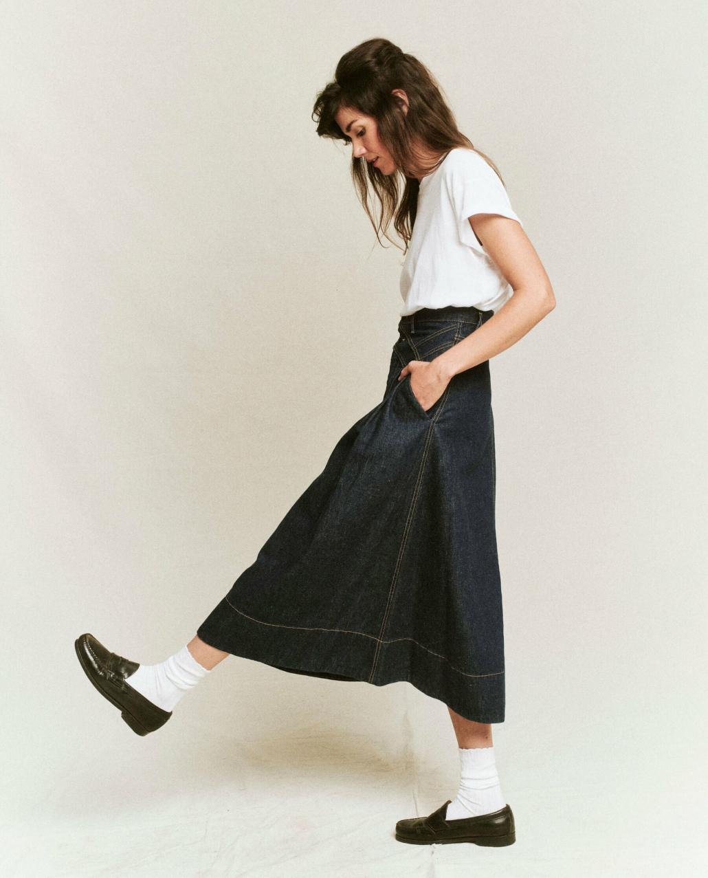 The Great. Denim | The Field Skirt. Rinse Wash - Women