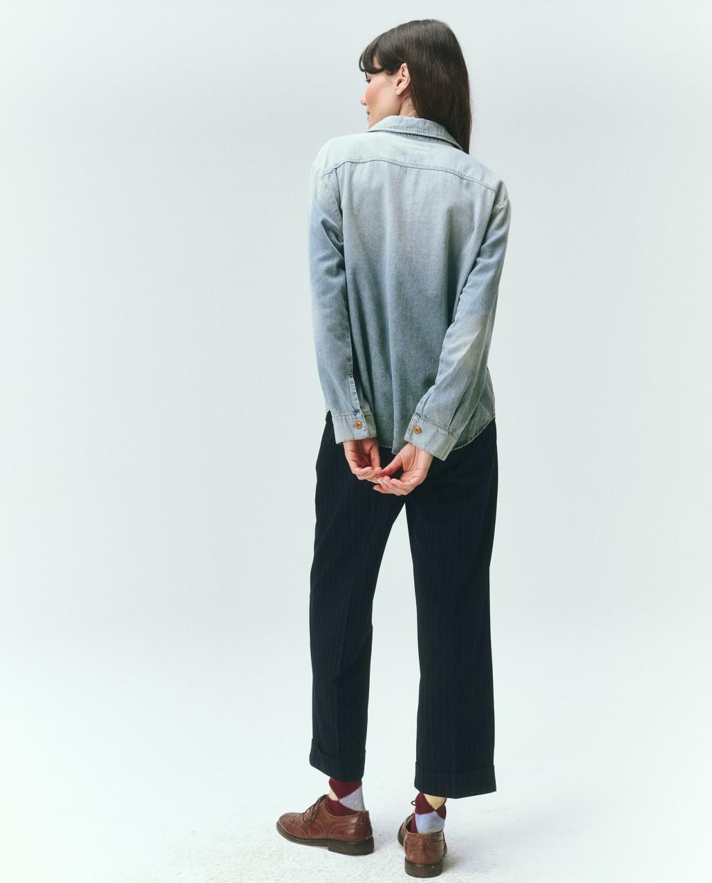 The Great. Denim | The Harbor Shirt. Asphalt Wash - Women