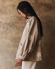 The Great. Jackets &amp; Outerwear | The Commodore Jacket With Daisy Stamp. Khaki With Daisy Stamp - Women