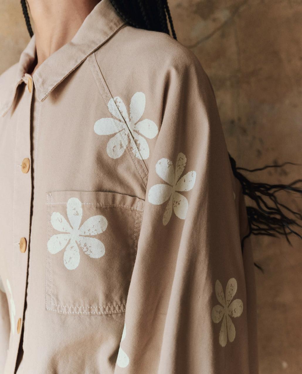 The Great. Jackets &amp; Outerwear | The Commodore Jacket With Daisy Stamp. Khaki With Daisy Stamp - Women