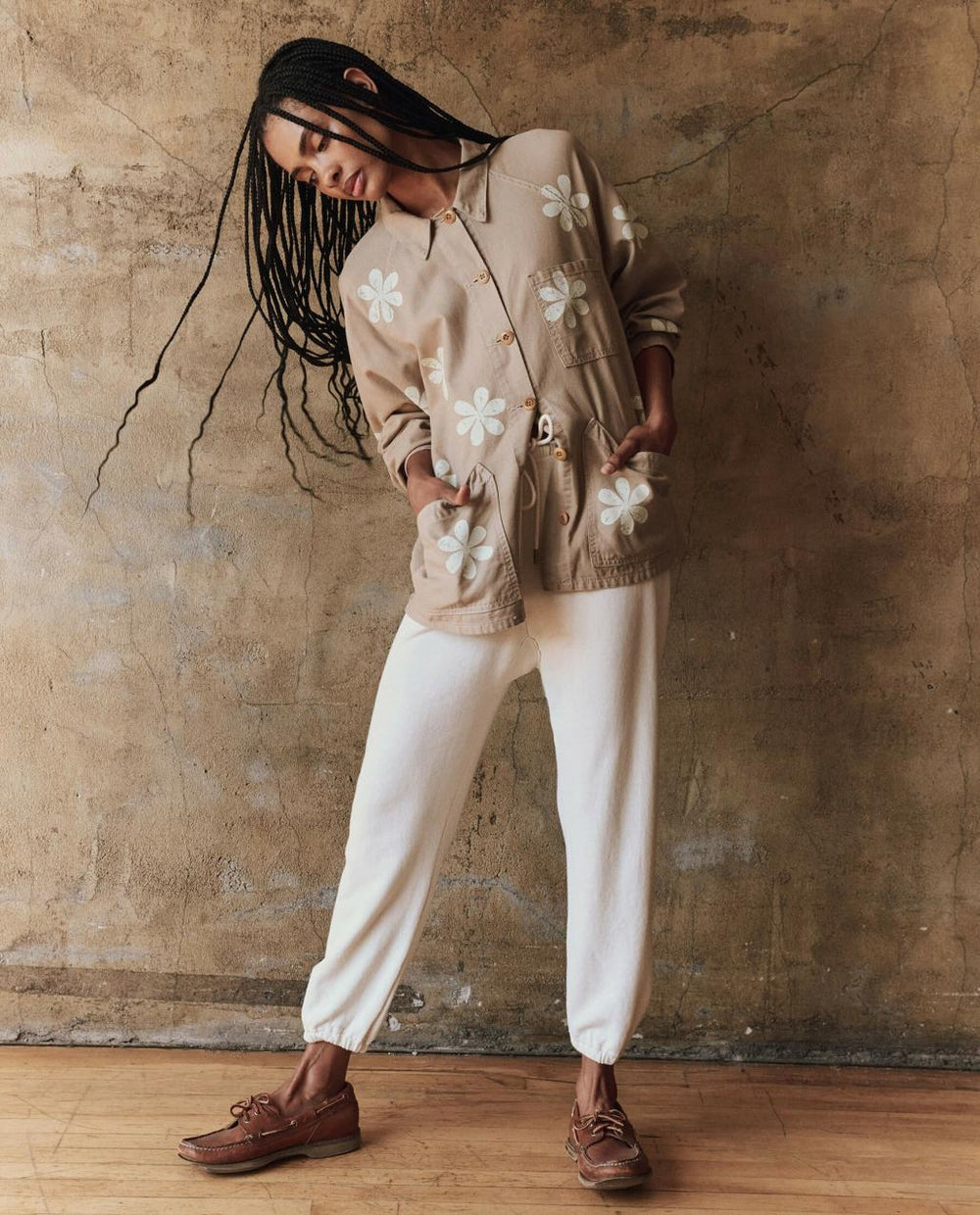 The Great. Jackets &amp; Outerwear | The Commodore Jacket With Daisy Stamp. Khaki With Daisy Stamp - Women