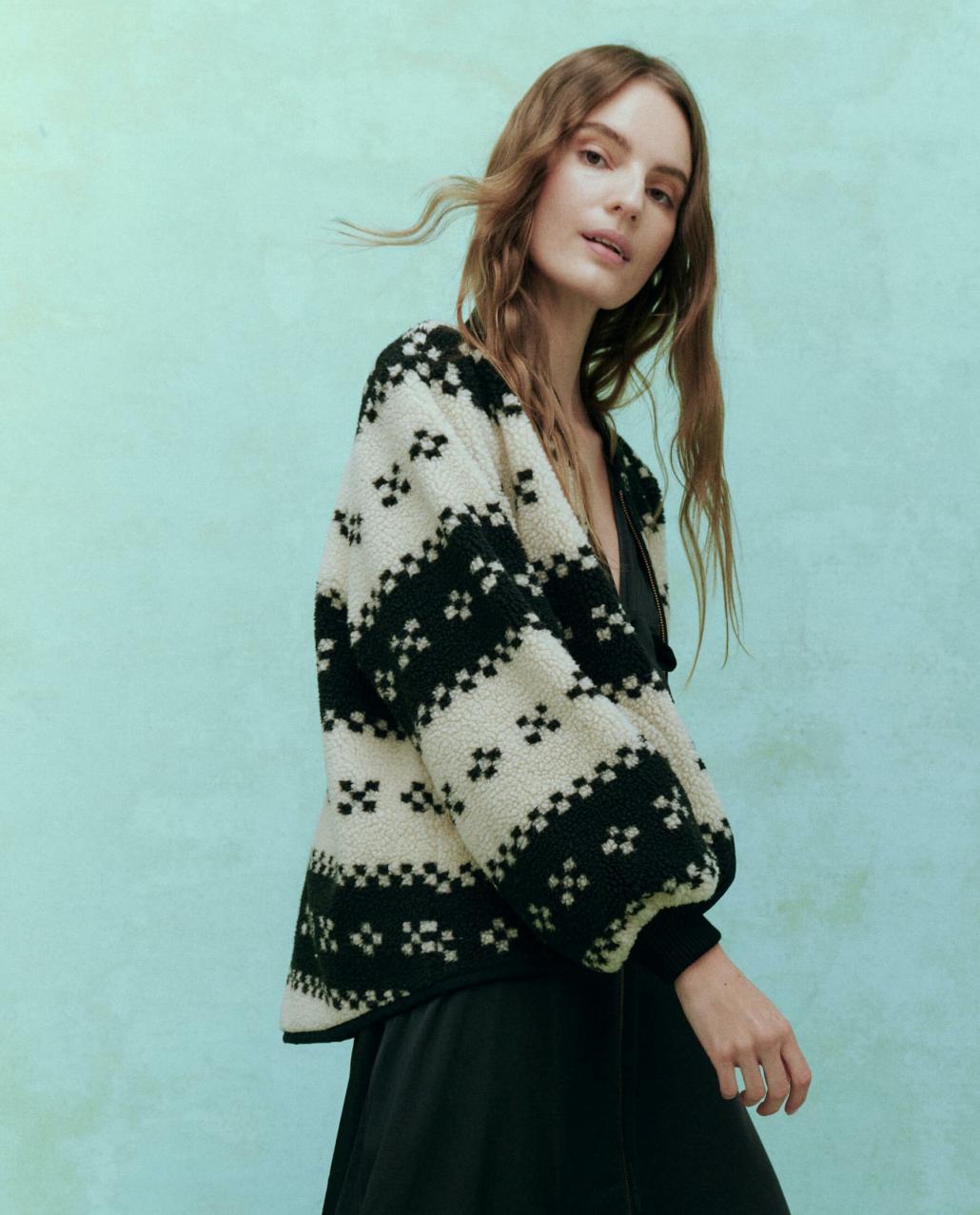 The Great. Jackets &amp; Outerwear | The Plush Bomber. Black Geo - Women