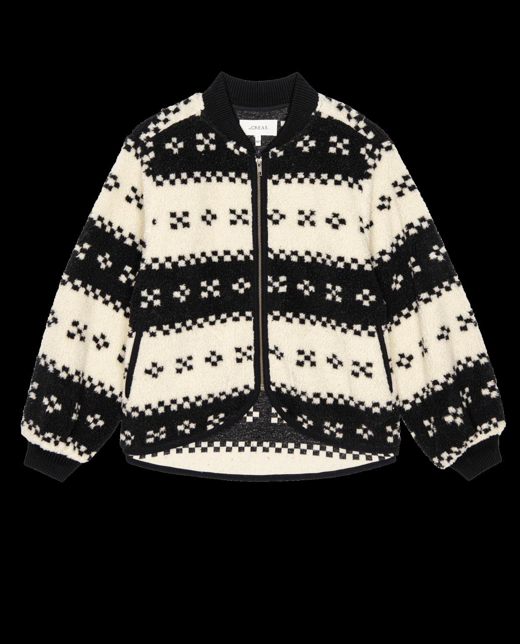 The Great. Jackets &amp; Outerwear | The Plush Bomber. Black Geo - Women